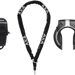 AXA Victory Rahmenschloss + RLC 140 Einsteckkette + Satteltasche Set