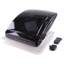 Dachhaube Mit Raincover Dachventilator MaxxFan Deluxe Rauchglas Schwarz