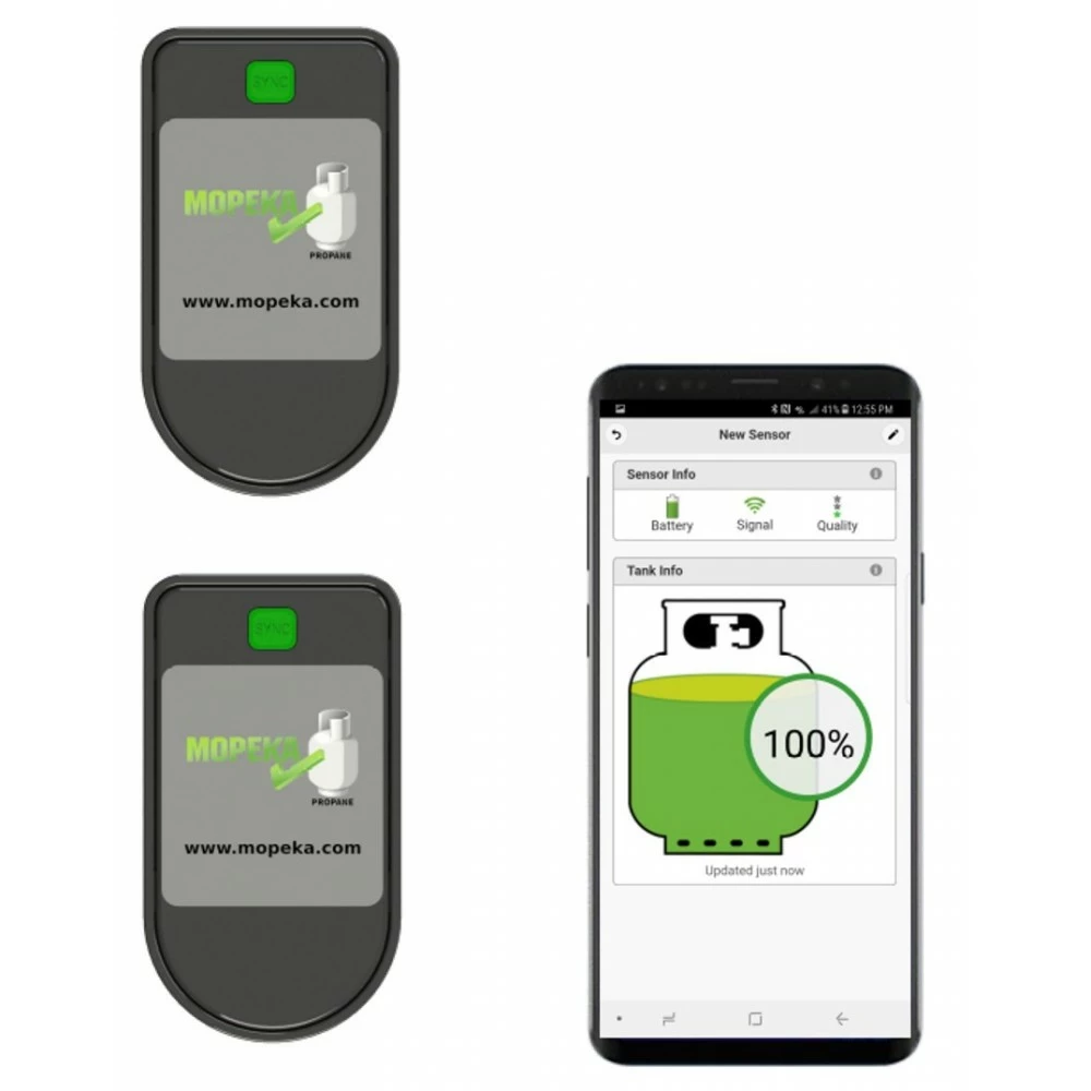 Gasflaschen Inhalt-Anzeige (2-er Set) Level Check Bluetooth Mopeka 1 Gasflaschen Inhalt-Anzeige (2-er Set) Level Check Bluetooth Mopeka